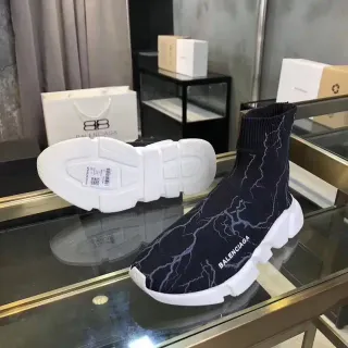 Balenciaga Speed Trainer حذاء رياضي أسلوب حياة أسود صاعقة