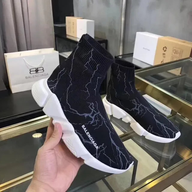 Balenciaga Speed Trainer حذاء رياضي أسلوب حياة أسود صاعقة 2
