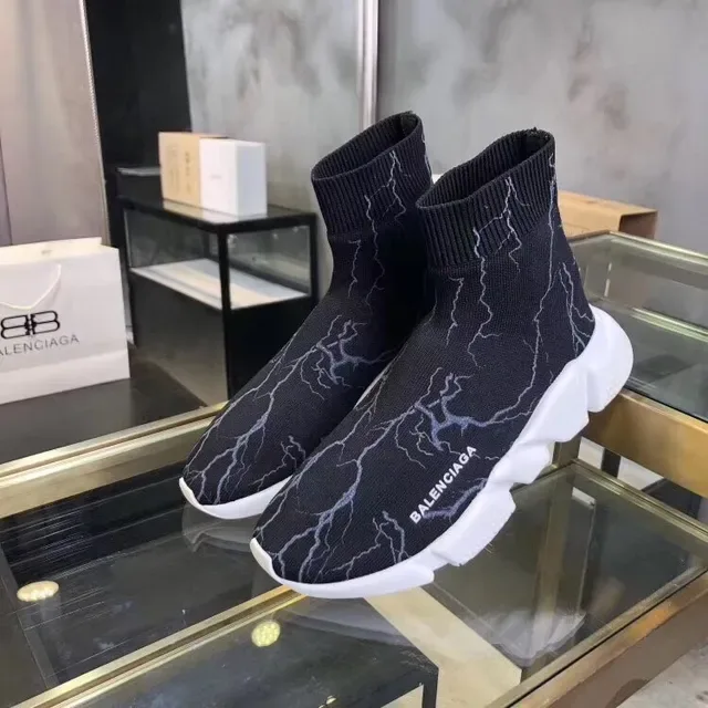 Balenciaga Speed Trainer حذاء رياضي أسلوب حياة أسود صاعقة 3