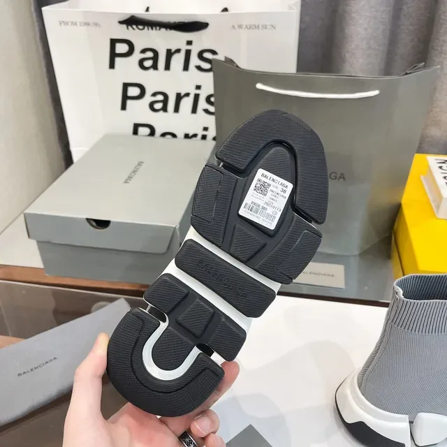Balenciaga Speed Trainer حذاء رياضي رمادي ملائم للجوارب نمط حياة 2