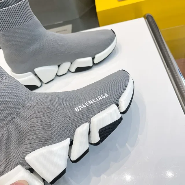 Balenciaga Speed Trainer حذاء رياضي رمادي ملائم للجوارب نمط حياة 5