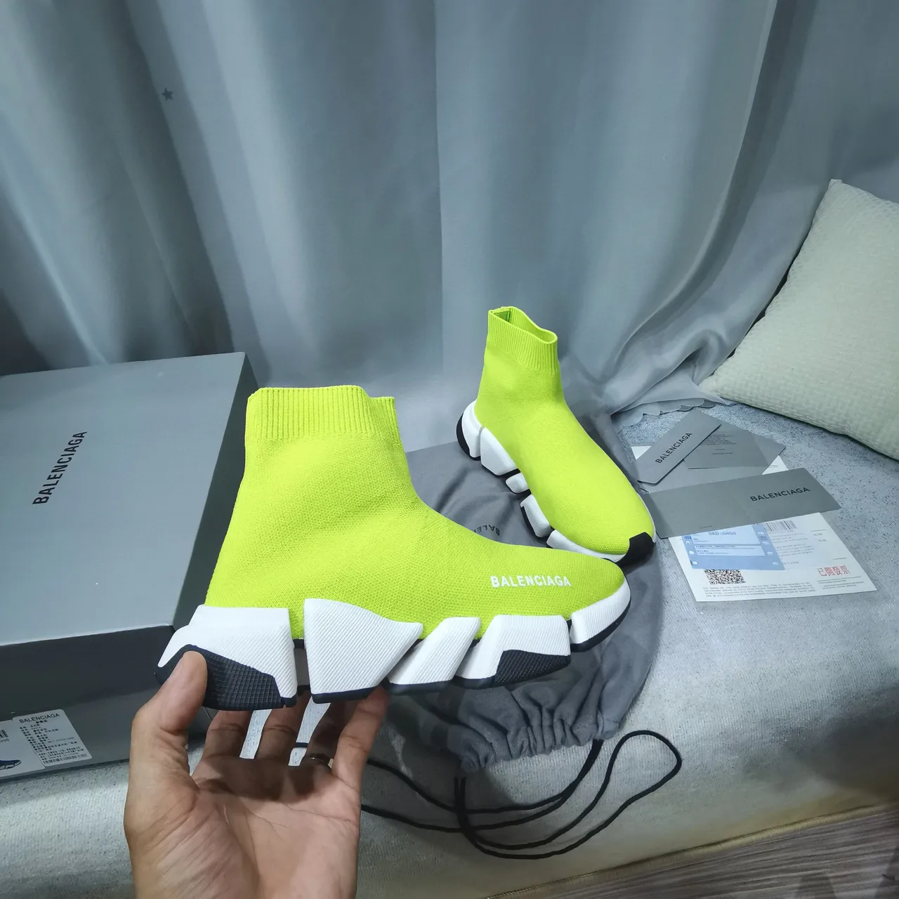 Balenciaga Speed Trainer Neon Lime tênis lifestyle 3