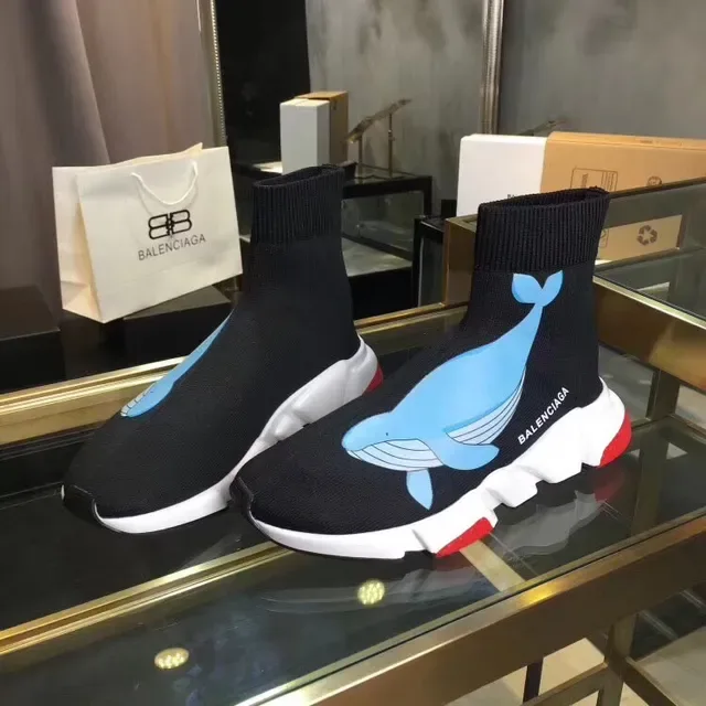 Balenciaga Speed Trainer Chaussures lifestyle à impression baleine noire 2