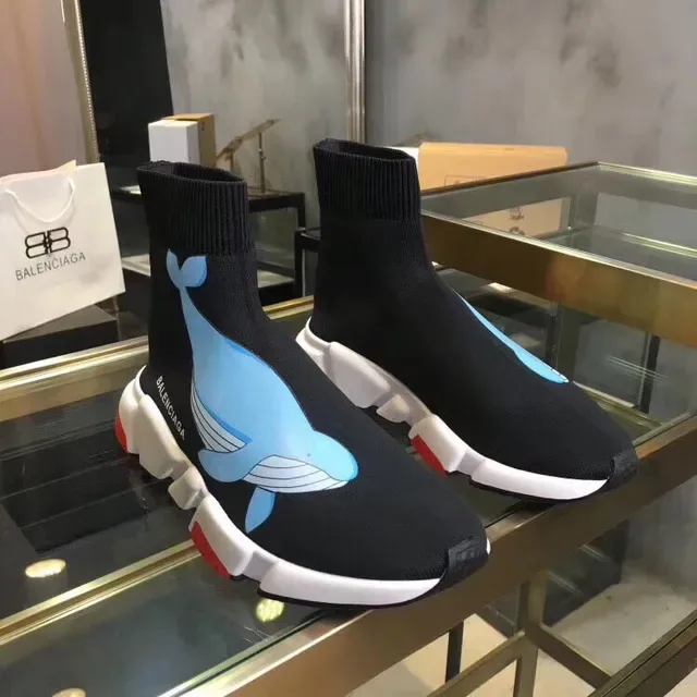 Balenciaga Speed Trainer Chaussures lifestyle à impression baleine noire 5