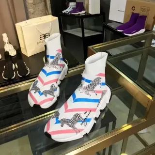 Balenciaga Speed Trainer জেব্রা প্রিন্ট স্ট্রাইপ লাইফস্টাইল স্নিকার্স