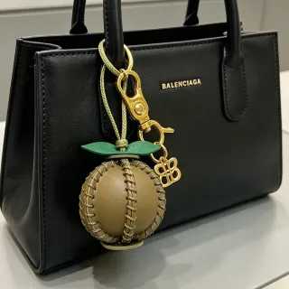 Balenciaga Structured Black Leather Top-Handle Boston Bag