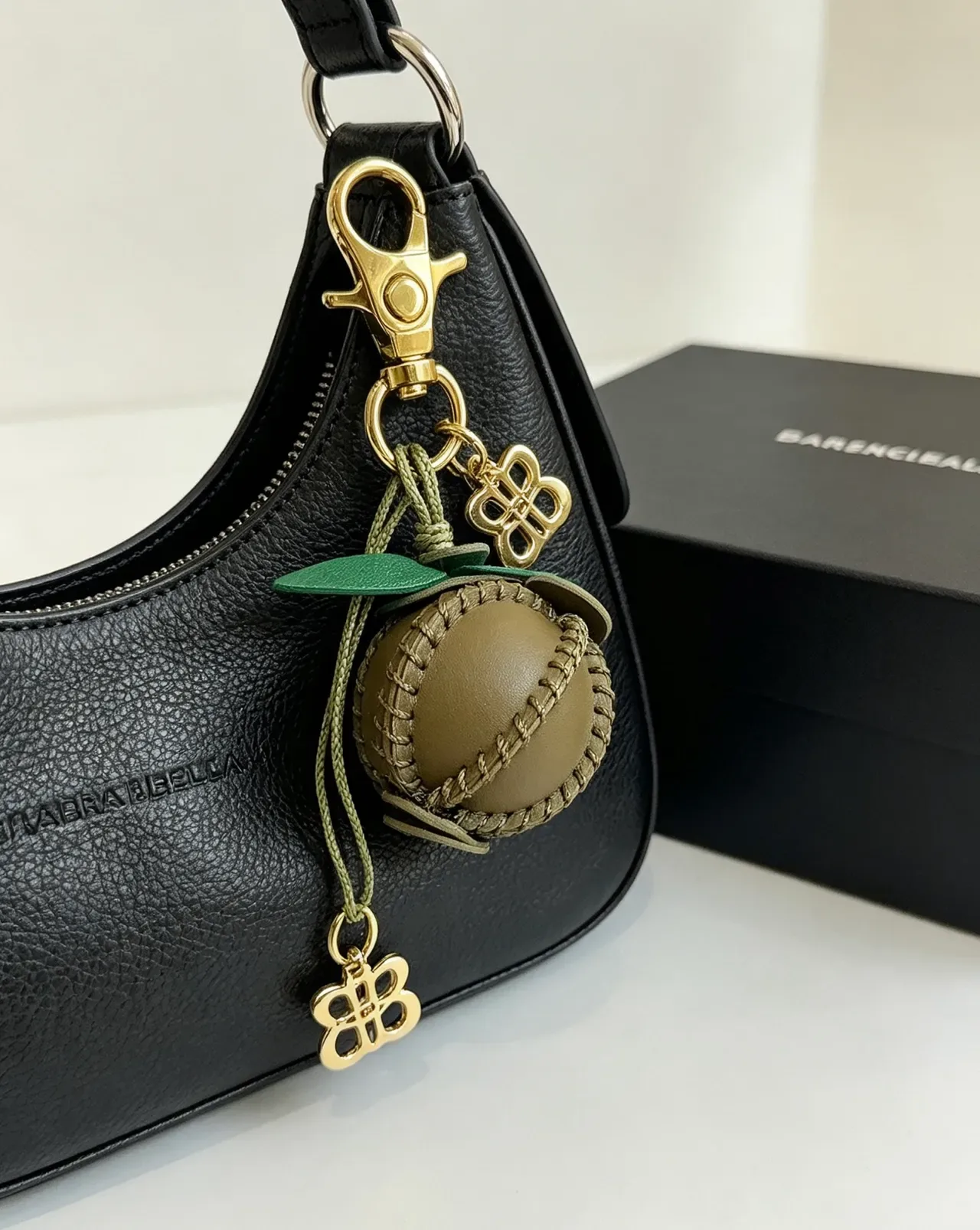 Balenciaga Structured Black Leather Top-Handle Boston Bag 3