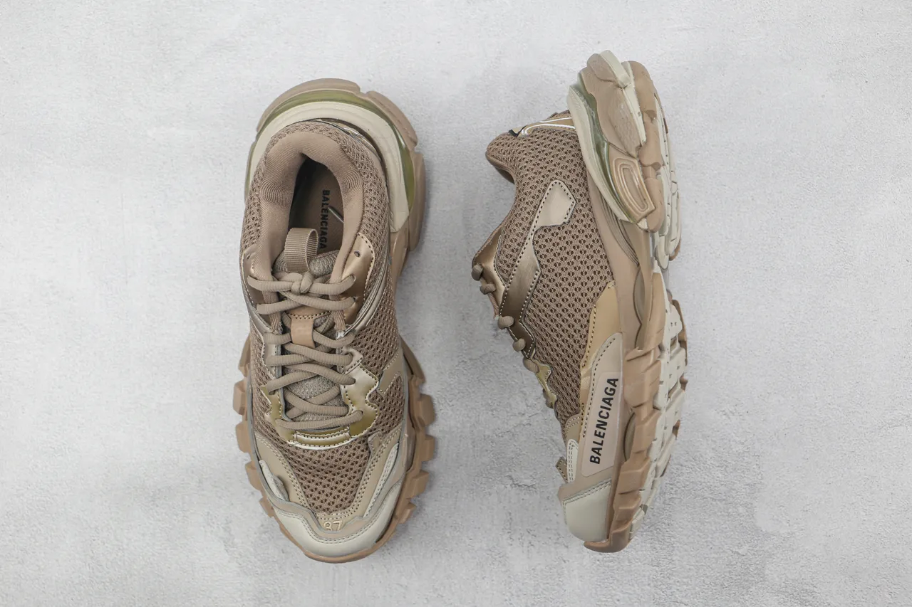 Balenciaga Track Trainer Beige Mesh Chunky Sneakers 3