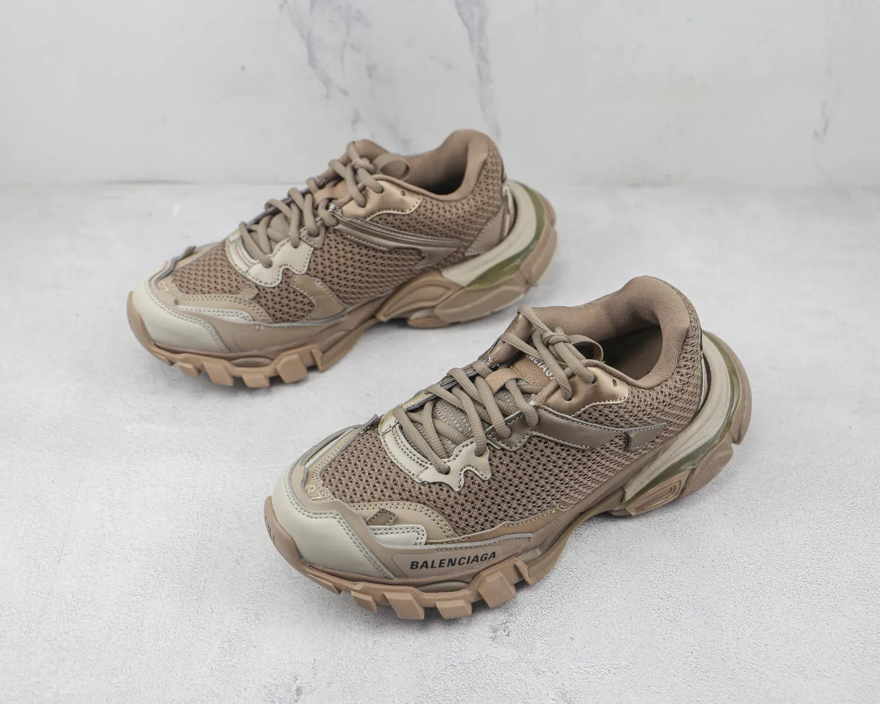 Balenciaga Track Trainer Beige Mesh Chunky Sneakers 4