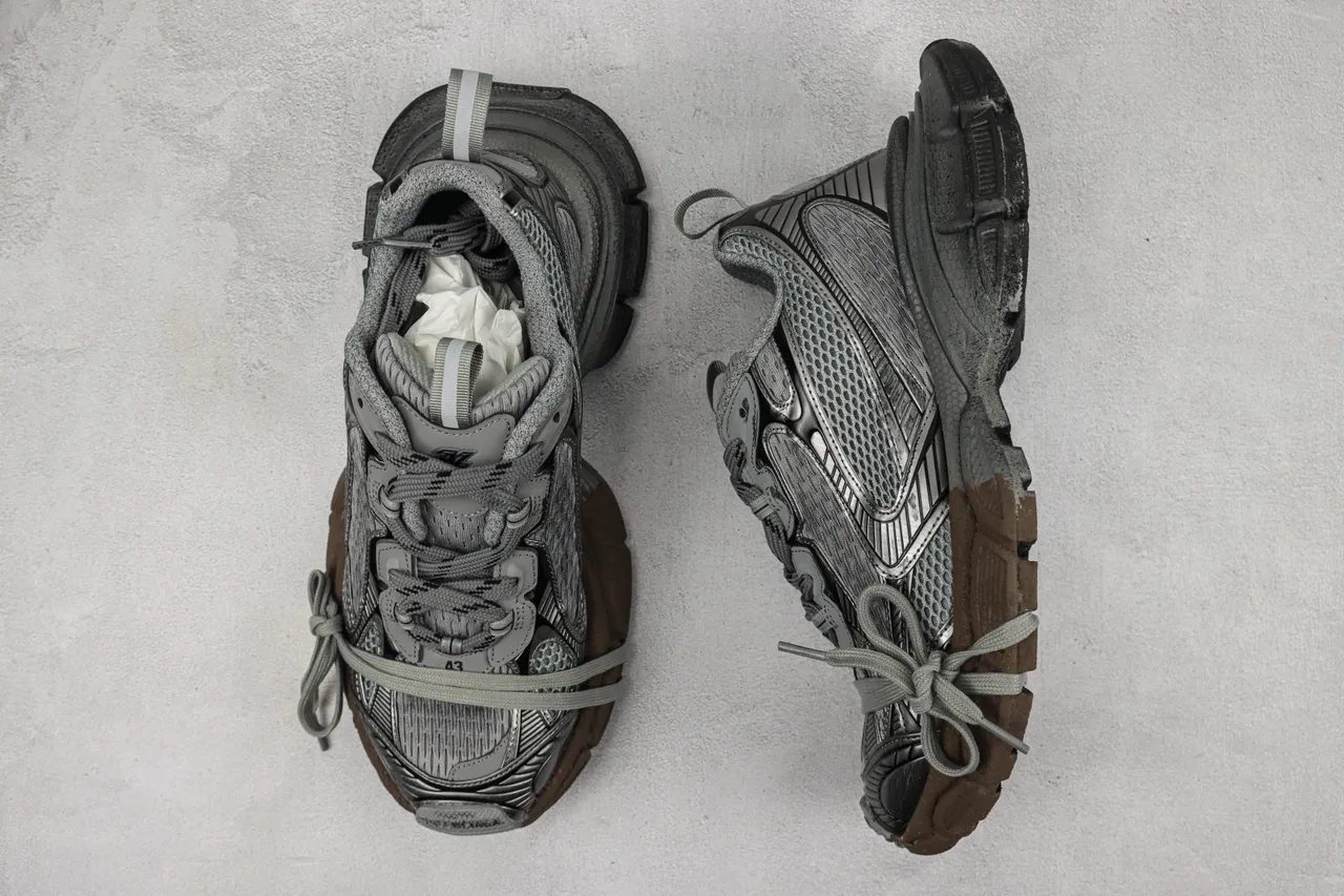 Balenciaga Track Trainer Gray Black Mesh Chunky Sneakers 3