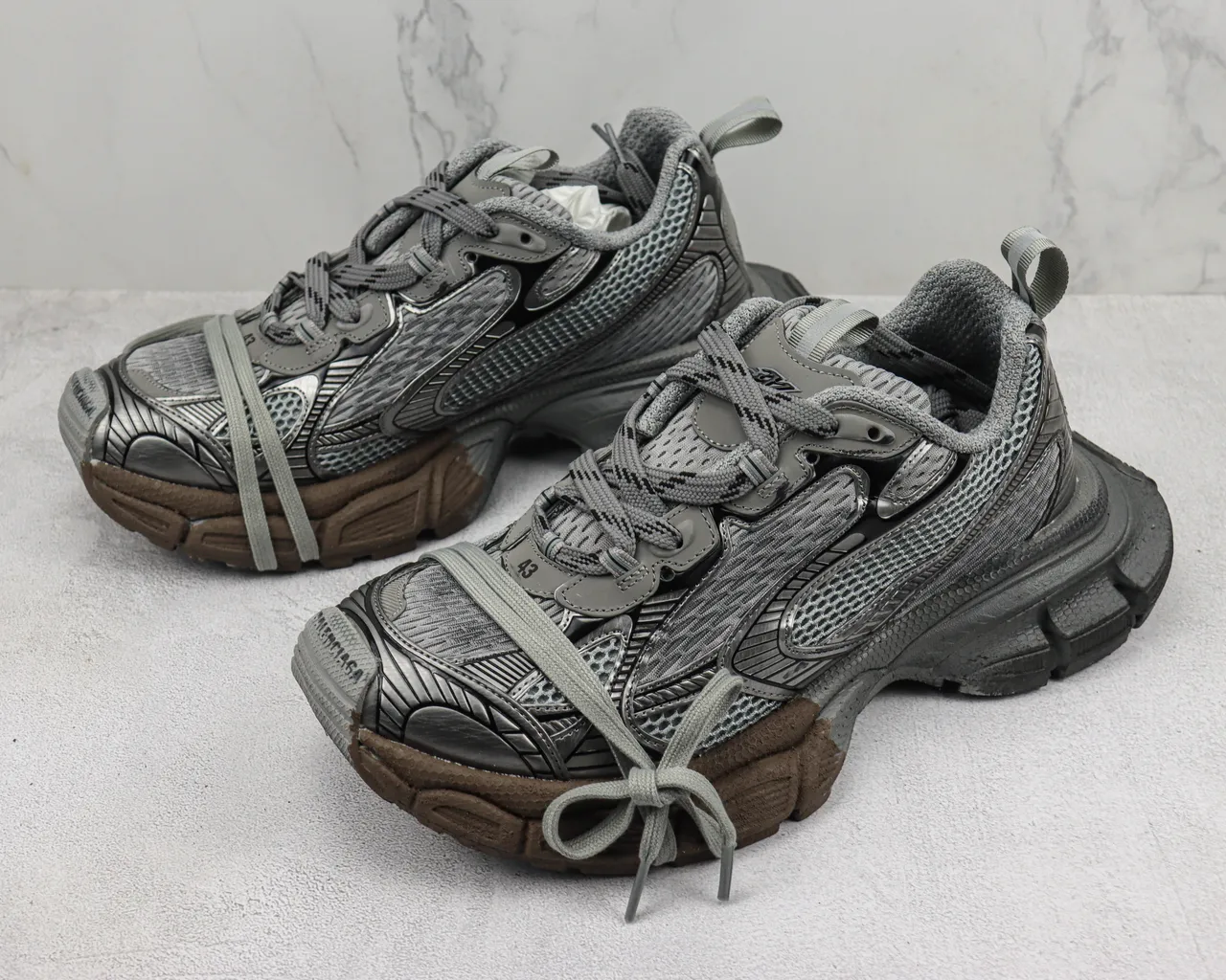 Balenciaga Track Trainer Gray Black Mesh Chunky Sneakers 4