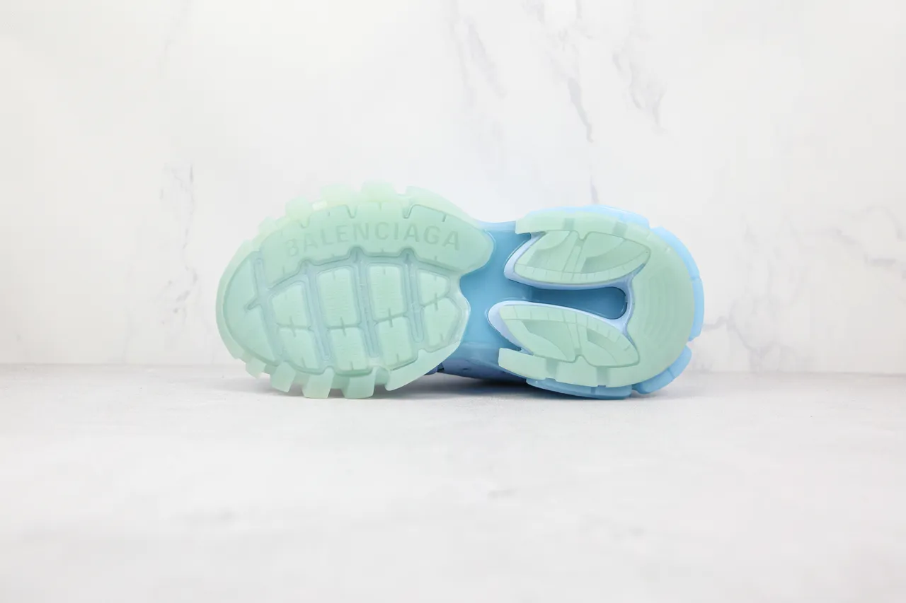 Balenciaga Track Trainer হালকা নীল এবং মিন্ট গ্রিন চংকি স্নিকার্স 3