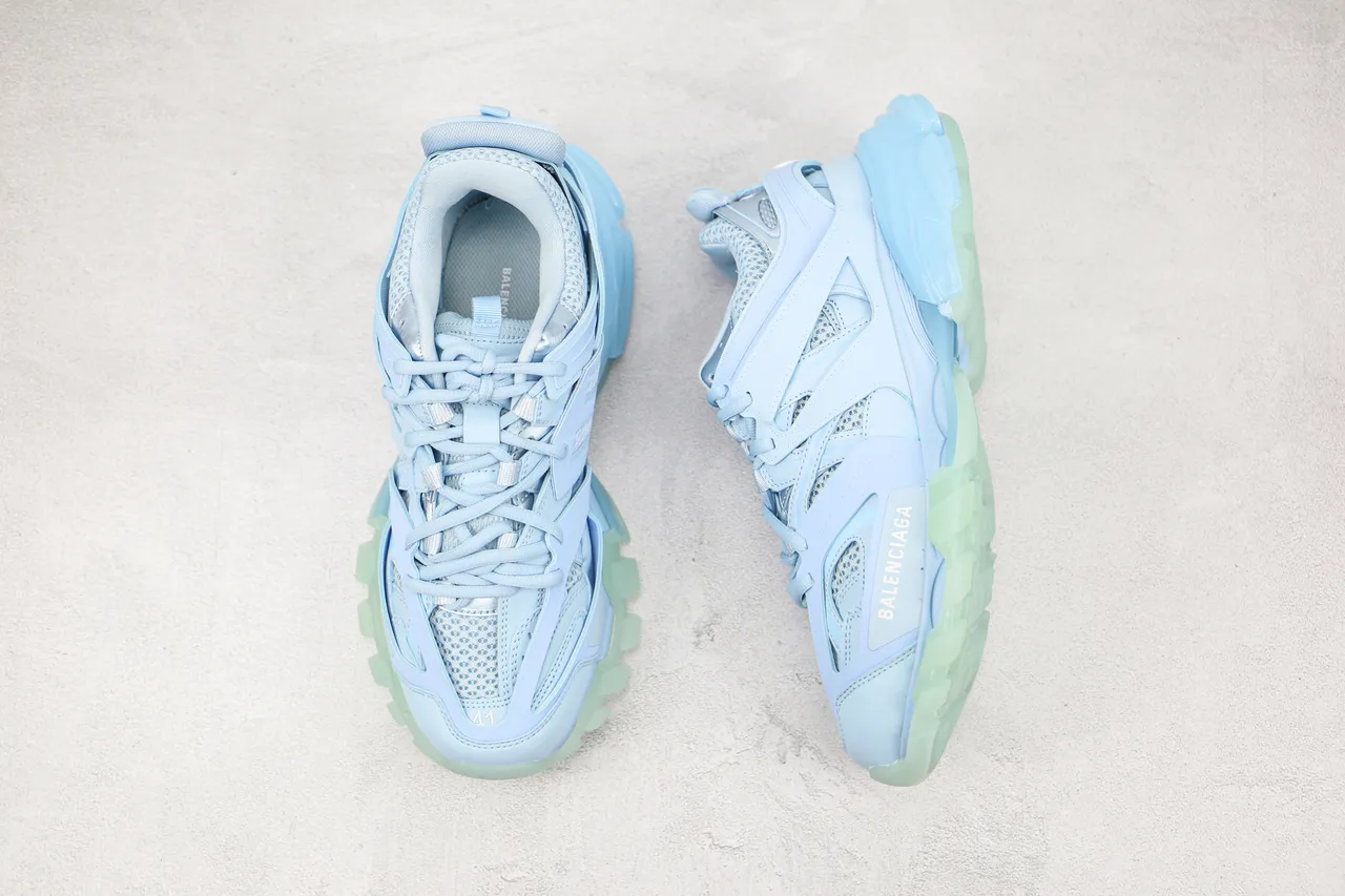 Balenciaga Track Trainer হালকা নীল এবং মিন্ট গ্রিন চংকি স্নিকার্স 8