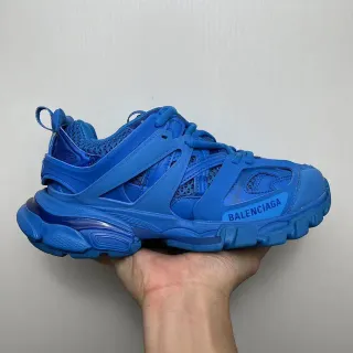 Balenciaga Track Trainer حذاء رياضي أزرق موحد سميك