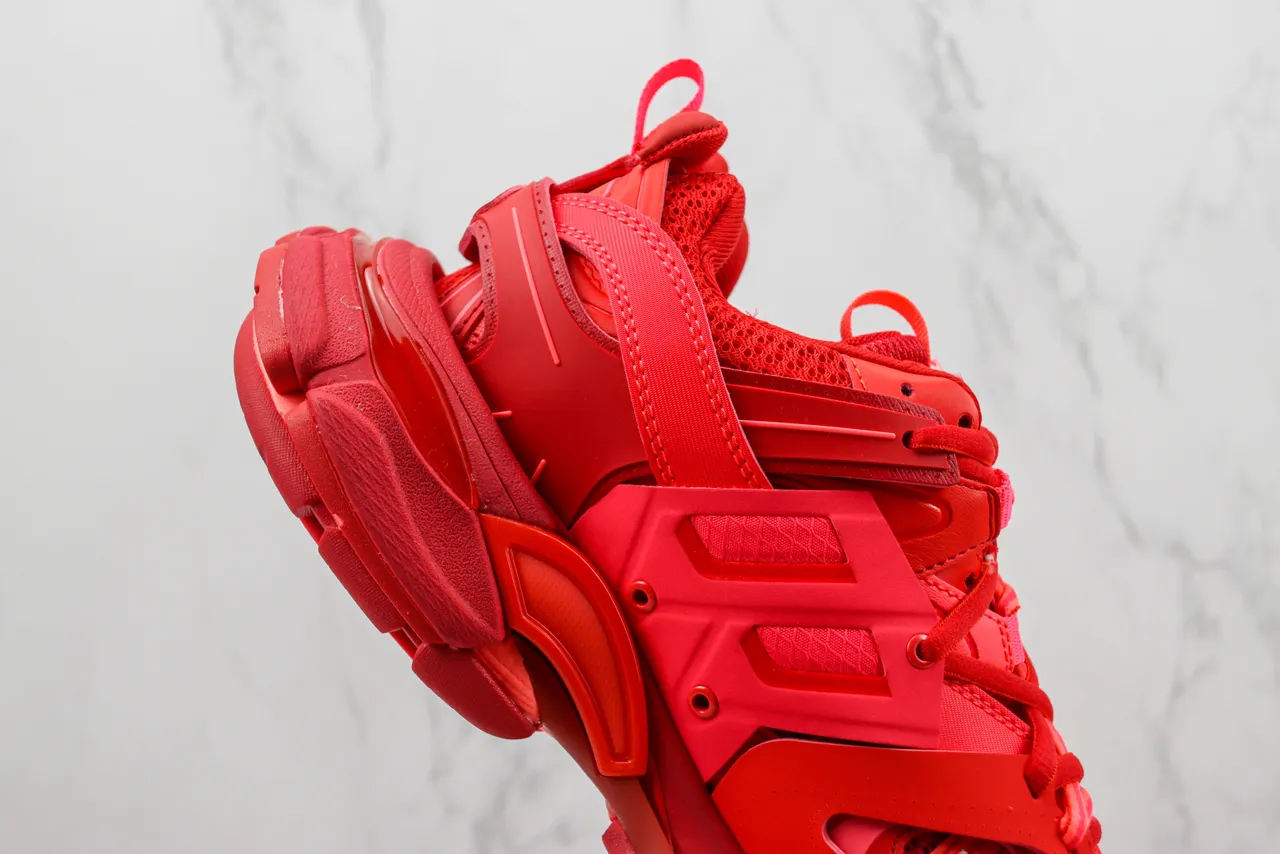 Balenciaga Track Trainer Monochromatic Red Chunky Sneakers 5