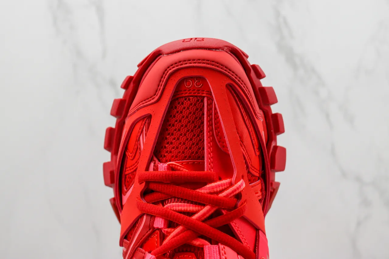 Balenciaga Track Trainer Monochromatic Red Chunky Sneakers 6