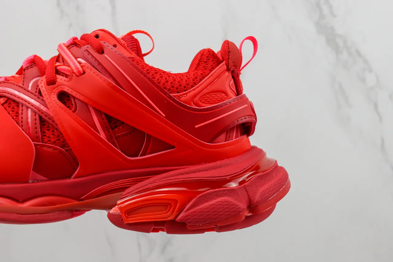Balenciaga Track Trainer Monochromatic Red Chunky Sneakers 7