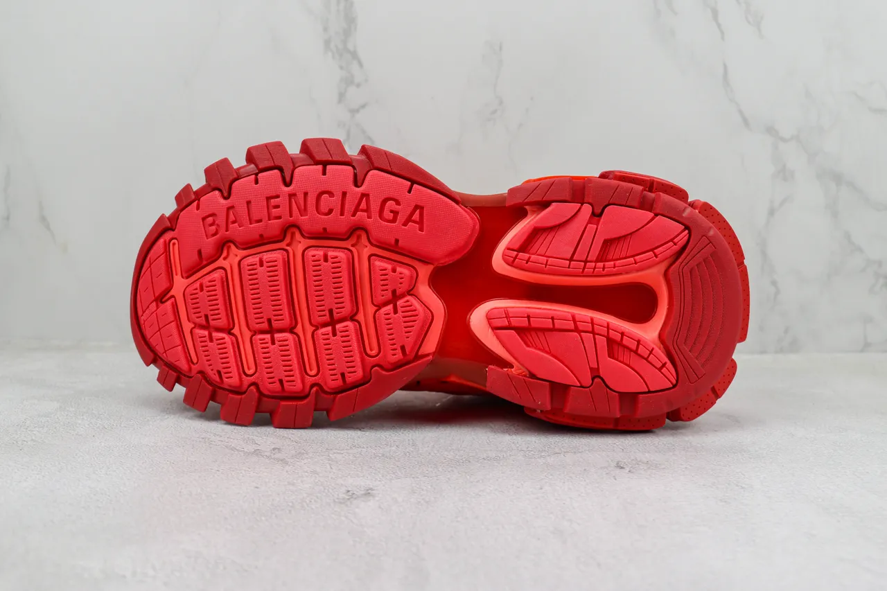 Balenciaga Track Trainer Monochromatic Red Chunky Sneakers 8