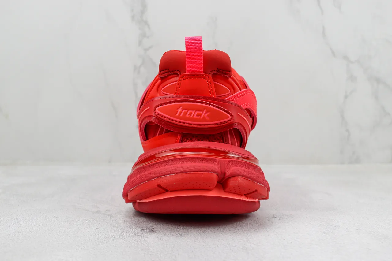 Balenciaga Track Trainer Monochromatic Red Chunky Sneakers 9