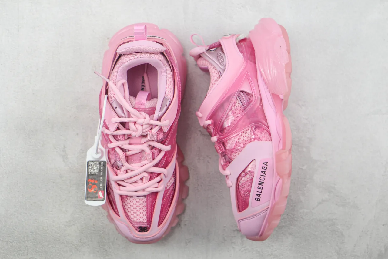 Balenciaga Track Trainer Zapatillas Chunky Transparentes Rosadas 3