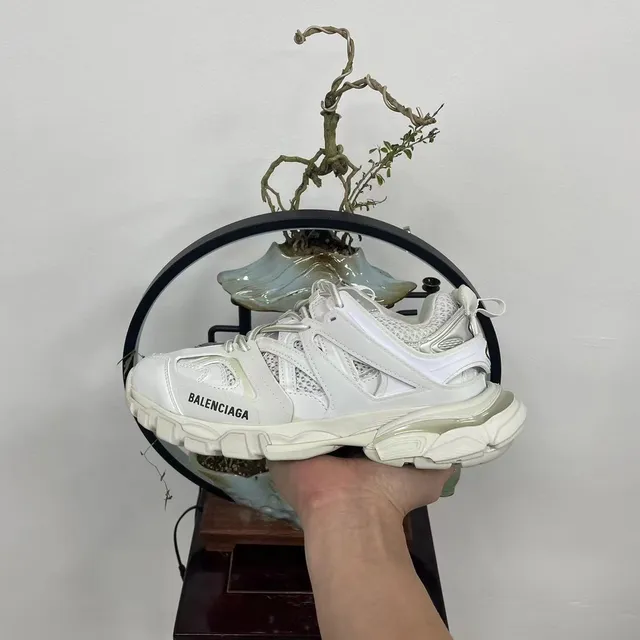 Balenciaga Track Trainer White Silver Chunky Sneakers 3