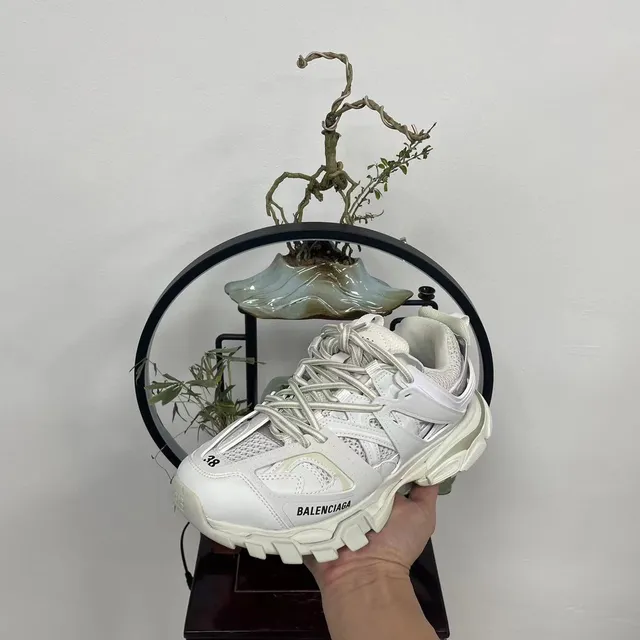 Balenciaga Track Trainer White Silver Chunky Sneakers 6