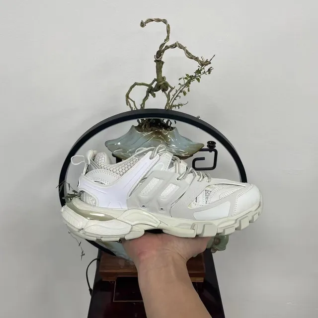 Balenciaga Track Trainer White Silver Chunky Sneakers 7