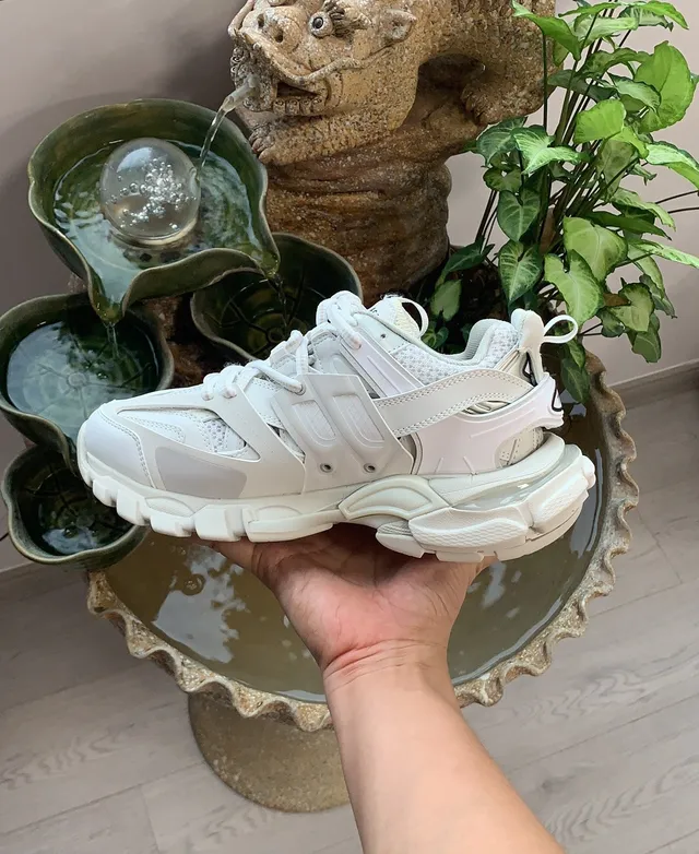 Balenciaga Track Trainer White Silver Chunky Sneakers 9