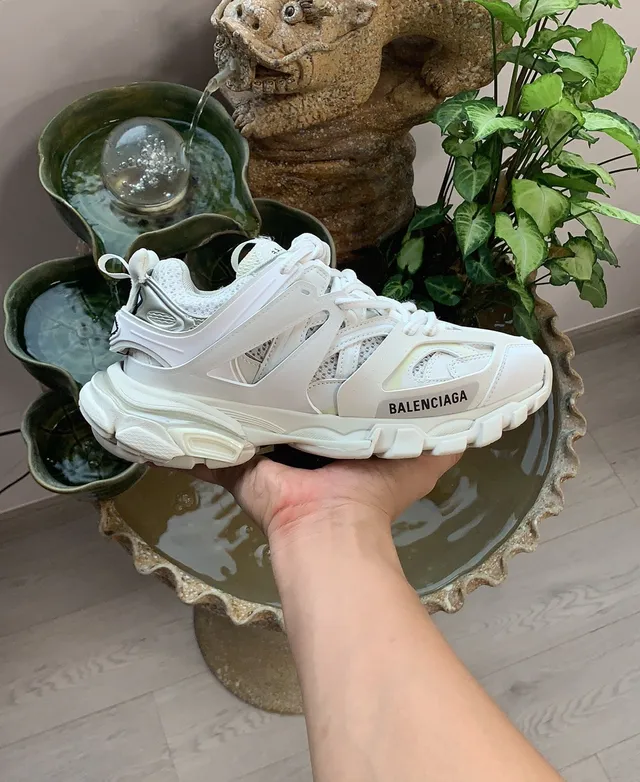 Balenciaga Track Trainer White Silver Chunky Sneakers 12