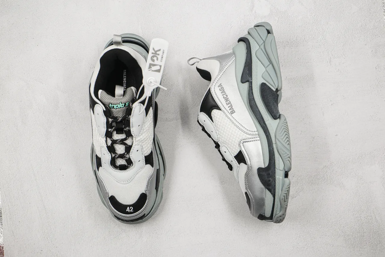Balenciaga Triple S Blanco Negro Gris Zapatillas Chunky 8