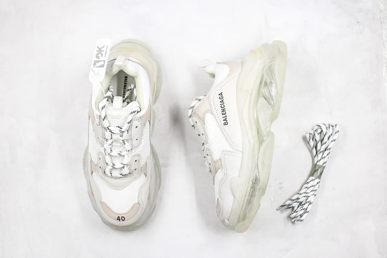 Balenciaga Triple S White Chunky Sneakers 3
