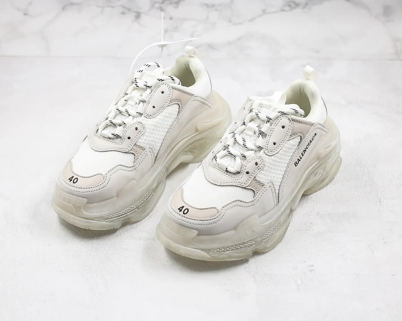 Balenciaga Triple S White Chunky Sneakers 4