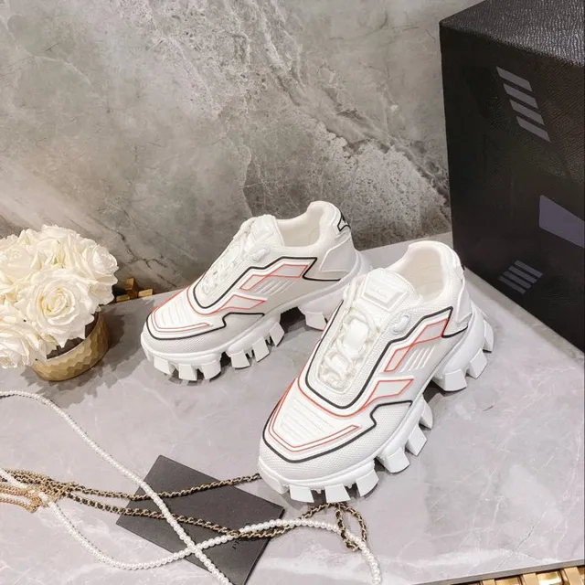 Balenciaga blanc et rouge semelle lug maille et superposition synthétique baskets chunky 9
