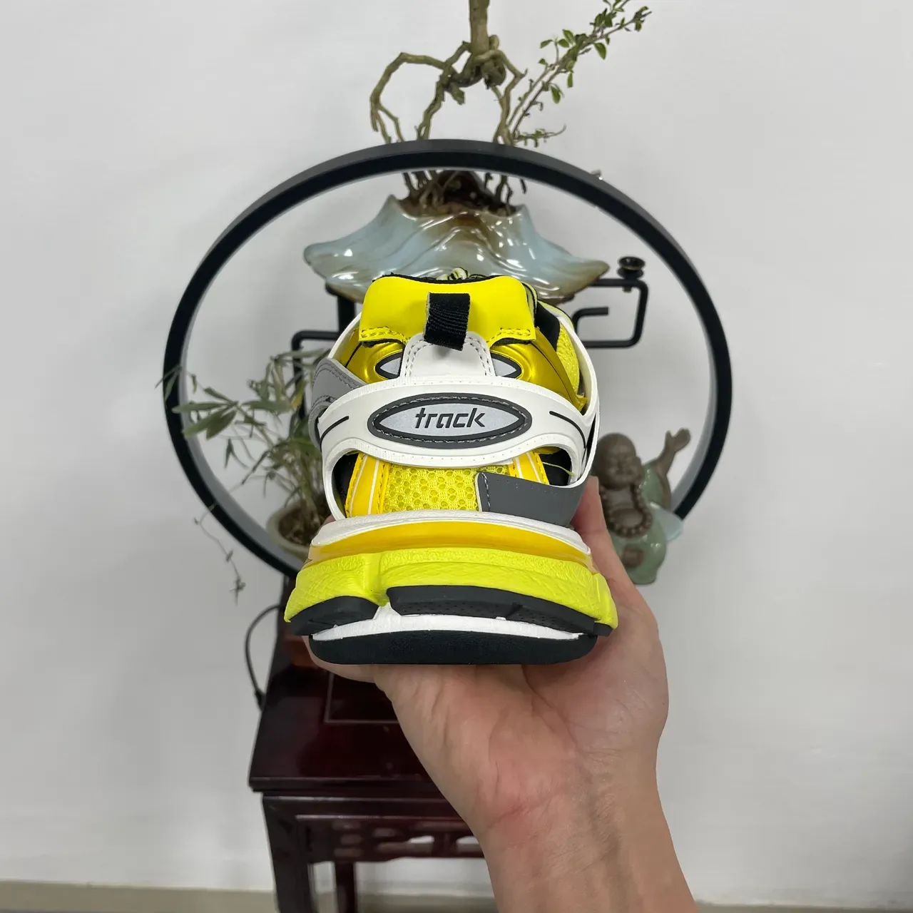 Balenciaga Chaussures Chunky Semelle Jaune Gris Cage Overlay 4