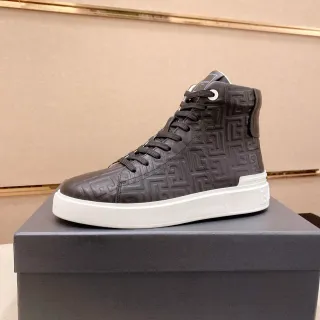 Balmain B-Court Black Embossed Monogram Lifestyle Sneakers