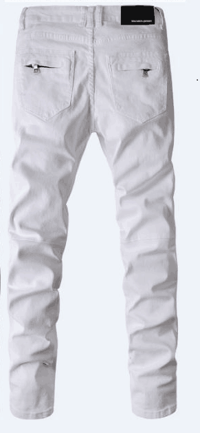 Balmain Zip-Pocket White Slim-Fit Jeans 5