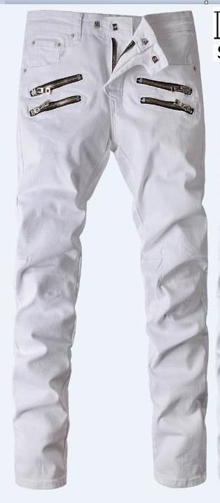 Balmain Zip-Pocket White Slim-Fit Jeans 6