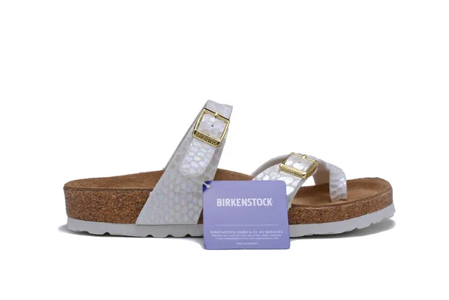 Birkenstock Arizona Iridescent White Scale Pattern Casual Sandals 2