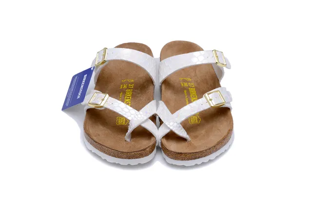 Birkenstock Arizona Iridescent White Scale Pattern Casual Sandals 3