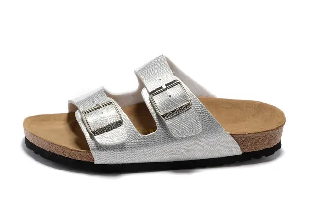 صنادل Birkenstock Arizona فضي معدني كاجوال 2