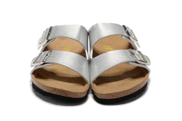 صنادل Birkenstock Arizona فضي معدني كاجوال 3