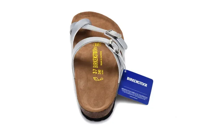 Birkenstock Arizona Metallic Silver Casual Sandals 5