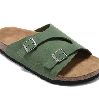 Birkenstock Arizona অলিভ গ্রীন দুই-স্ট্র্যাপ স্লিপার