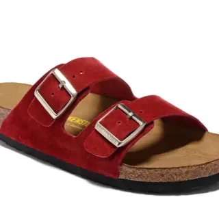 Birkenstock Arizona লাল সুয়েড কাজুয়াল স্যান্ডেল