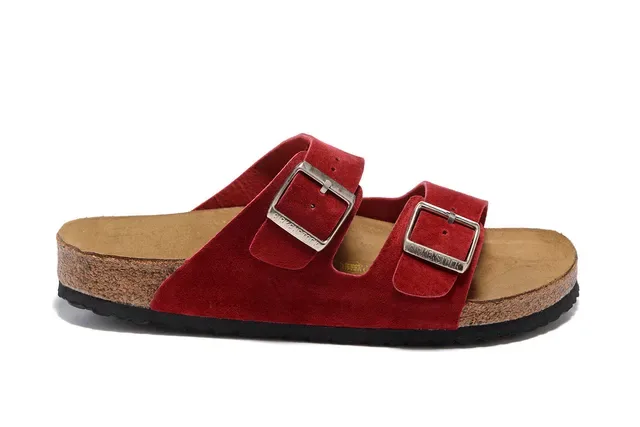 Birkenstock Arizona Sandales Casual en Daim Rouge 3