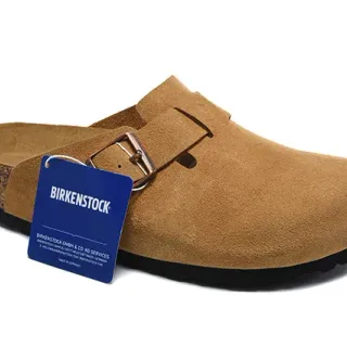 Birkenstock Arizona كلوب بني جلد ناعم