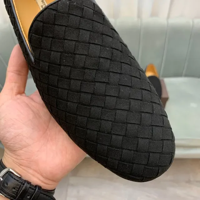 Bottega Veneta Andiamo Black Beige Woven Intrecciato Leather Slip-On Loafer 4