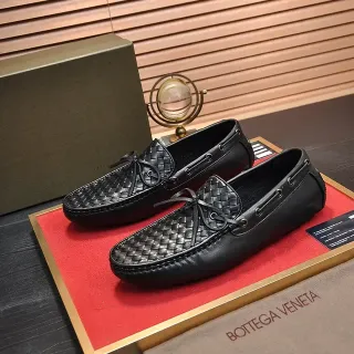 Bottega Veneta Andiamo Black Intrecciato Woven Leather Bow-Tie Detail Loafer