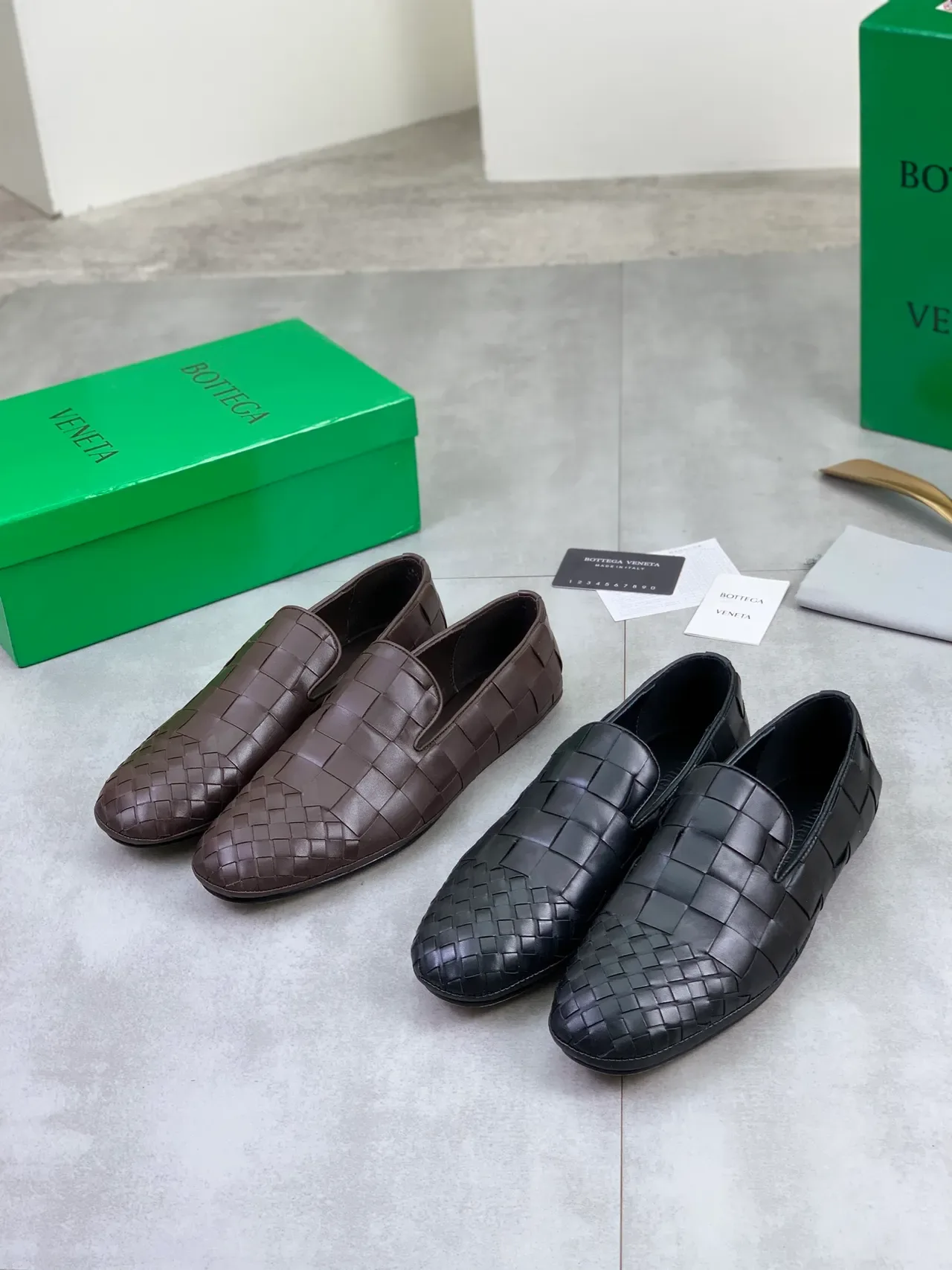 Bottega Veneta Andiamo Brown Black Intrecciato Woven Leather Slip-On Loafer 2