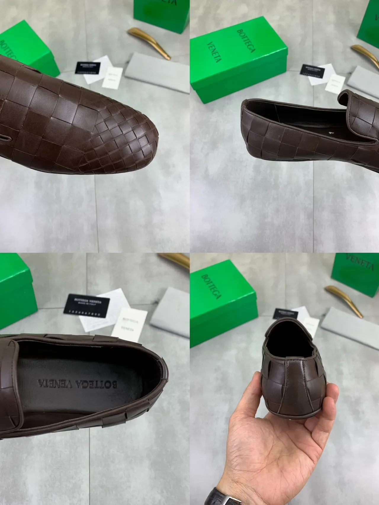 Bottega Veneta Andiamo Brown Black Intrecciato Woven Leather Slip-On Loafer 3